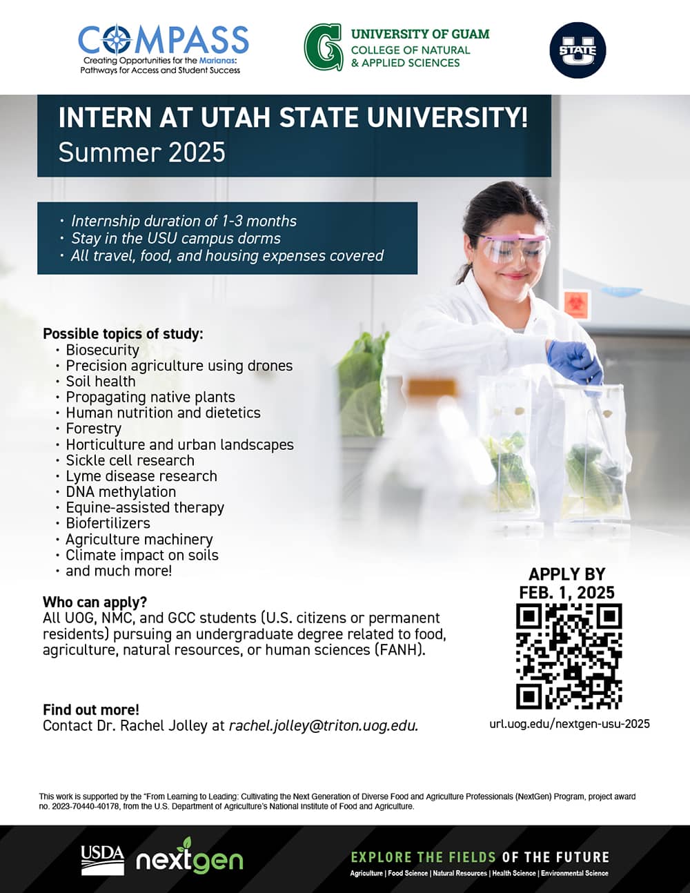 Flyer for USU Summer Internships