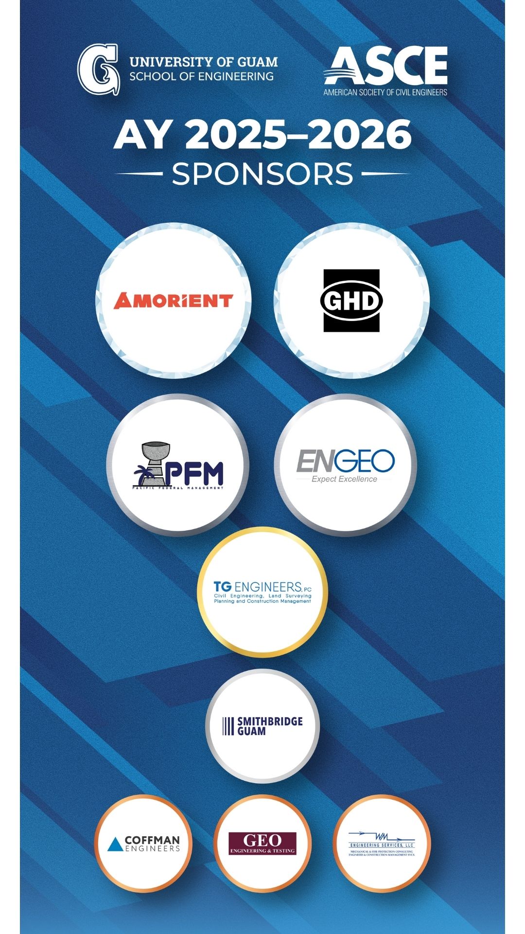 Banner of UOG ASCE Sponsors