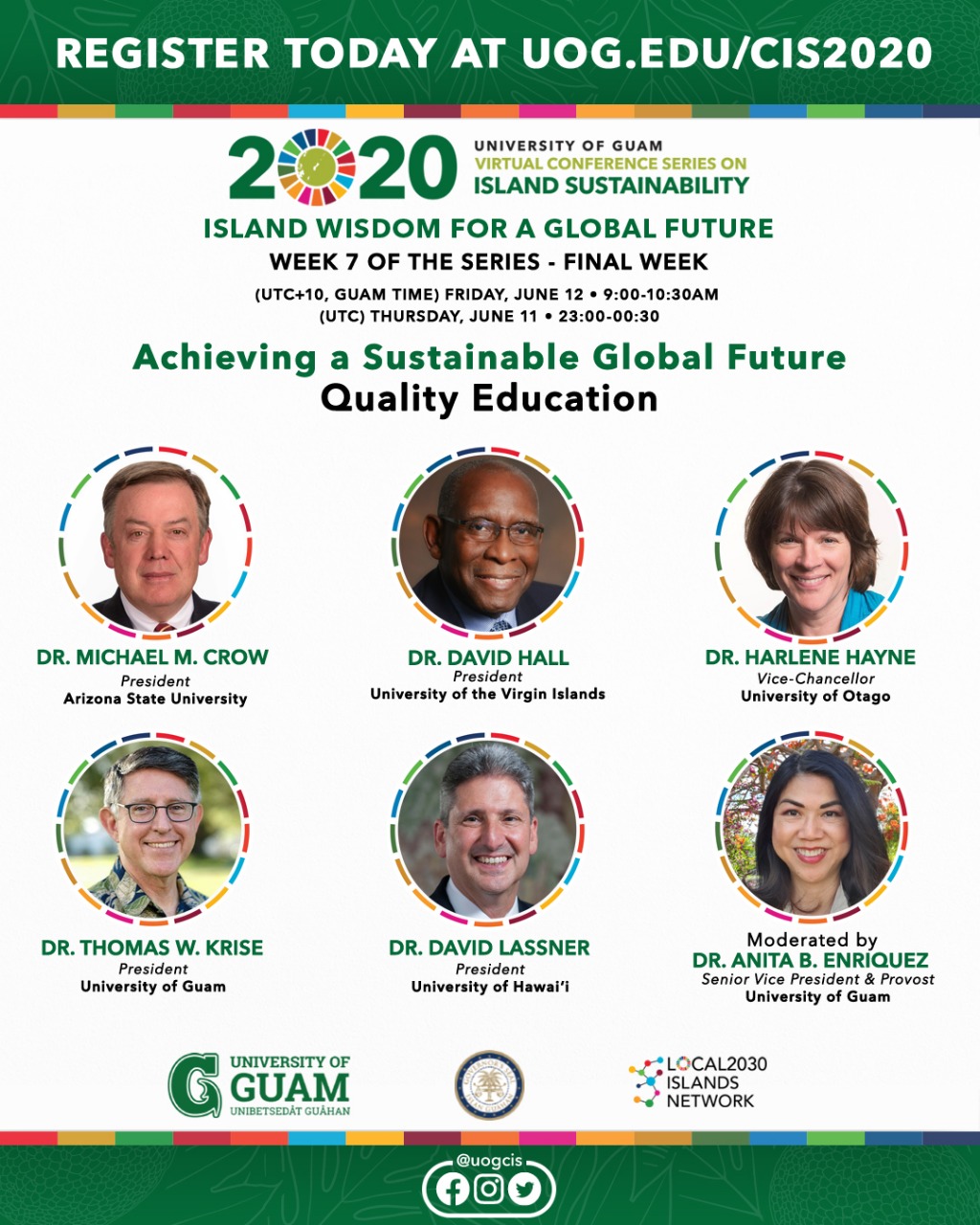 CIS 2020 Conference Achieving a Sustainable Global Future Guam Calendar