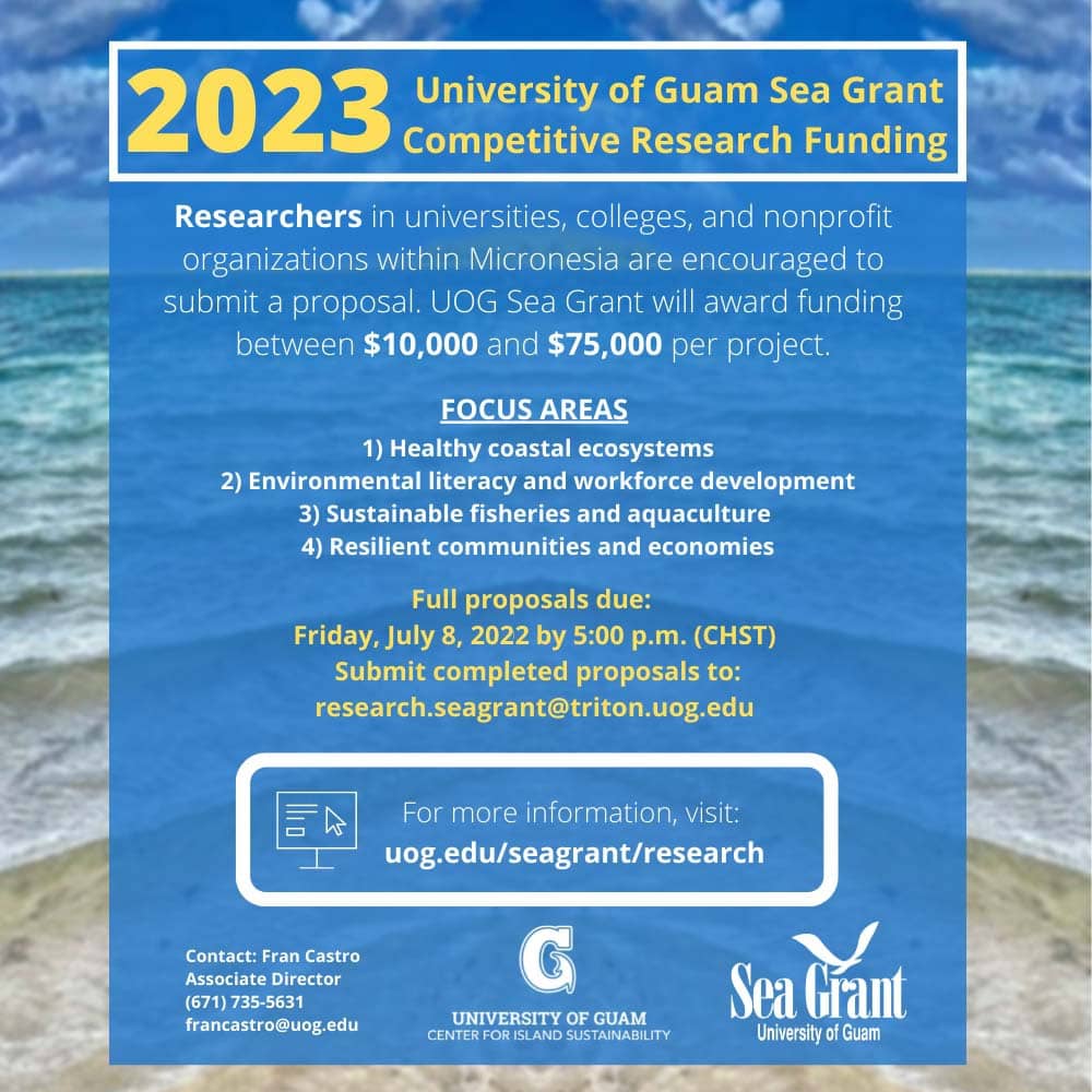 Call for Proposals | UOG Sea Grant opens research funding opportunity ...