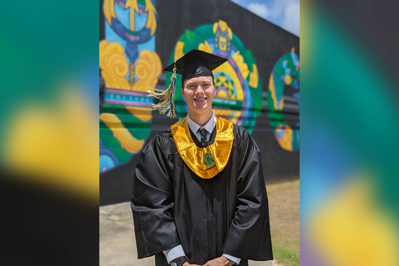 Hunter Sidell, co-valedictorian of the University of Guam’s Class of Fañomnåkan 2024.