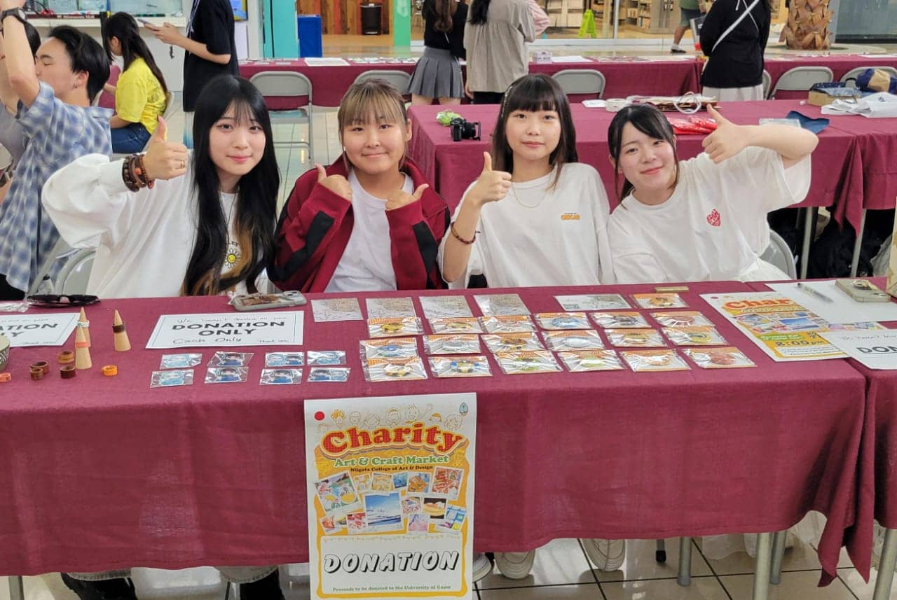 Students from the Niigata College of Art and Design display their craft and art pieces for sale at the annual Charity Art and Craft Market benefitting UOG’s Fine Arts program.