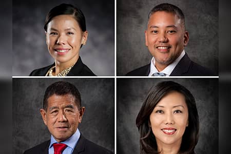 Collage of four new board of regents officer members