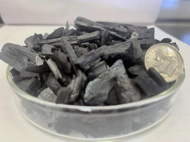 Biochar is made from wood chips. Photo courtesy of University of Guam