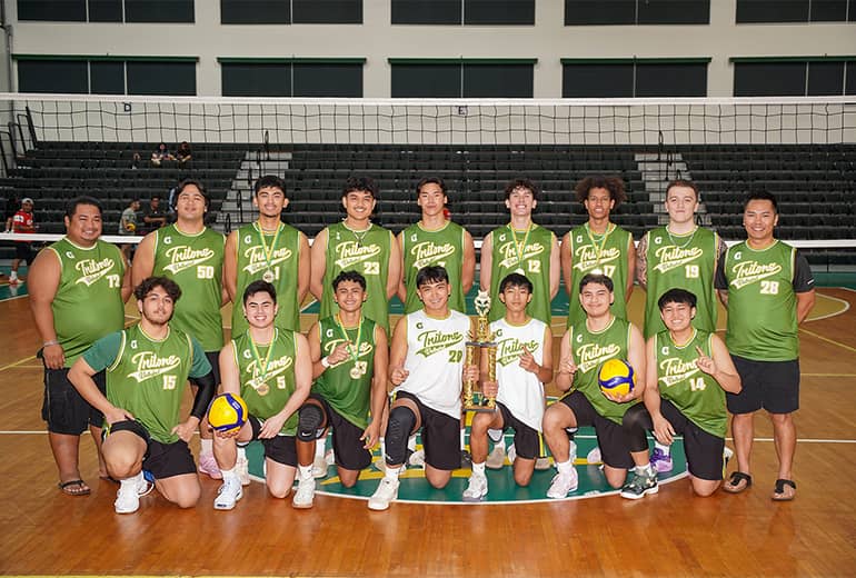 UOG Triton Men's Volleyball Team poses for a photo in Fieldhouse