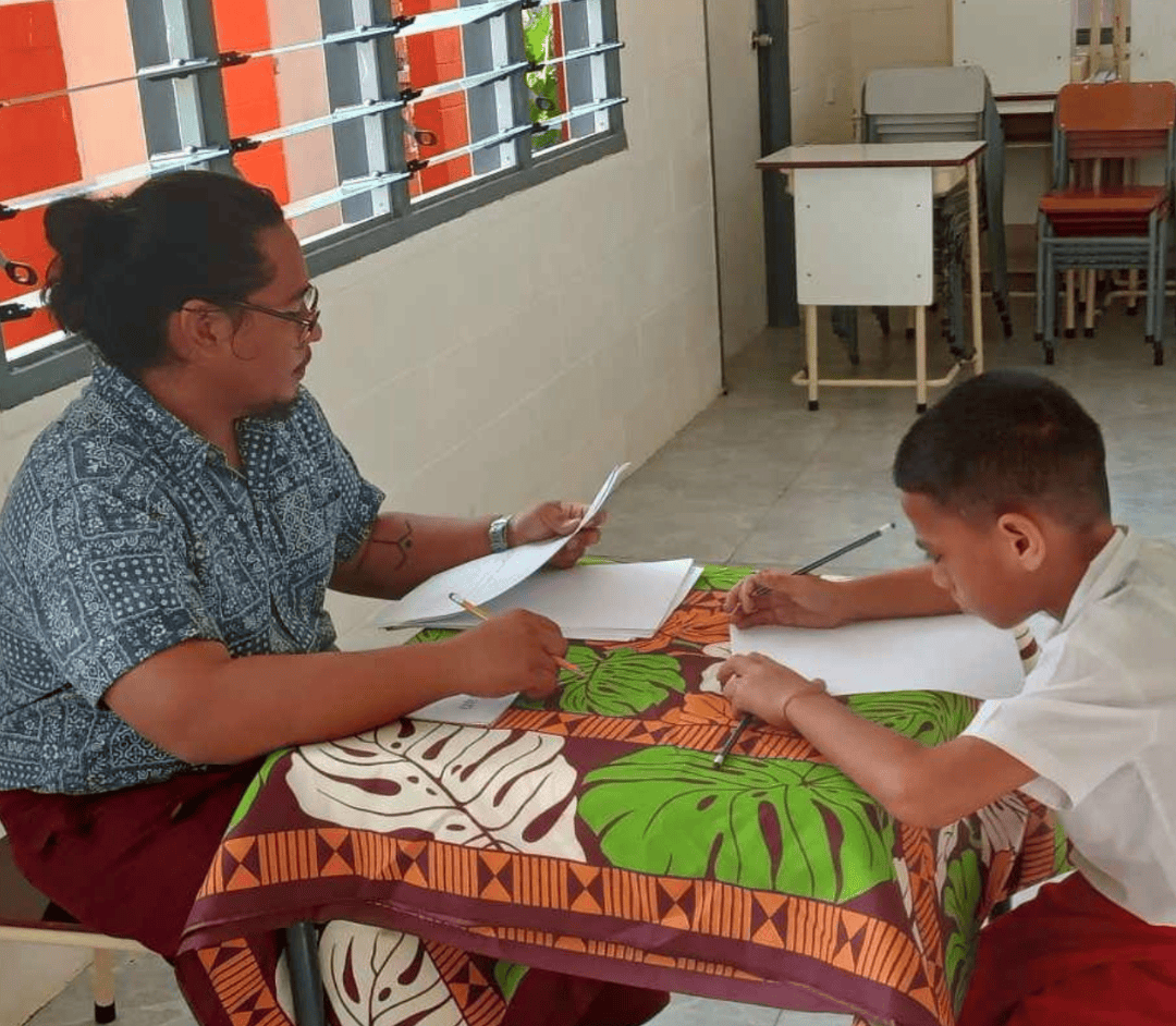 University of Guam alumnus Lazaro Quinata taught English at a primary school in Samoa as a volunteer with the Peace Corps.