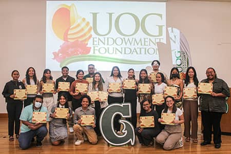 On October 25, 2024, the University of Guam Endowment Foundation held a scholarship presentation at the College of Liberal Arts & Social Sciences Lecture Hall, awarding 15 privately funded scholarships to 24 deserving students.