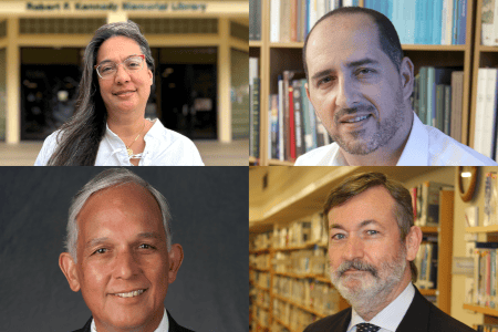 Collage of Dr. Robert Underwood, Dr. Rafael Rodriguez-Ponga, Dr. Monique Storie, Dr. Carlos Madrid