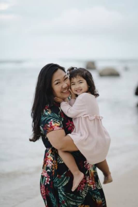 Lovelle Baza and child