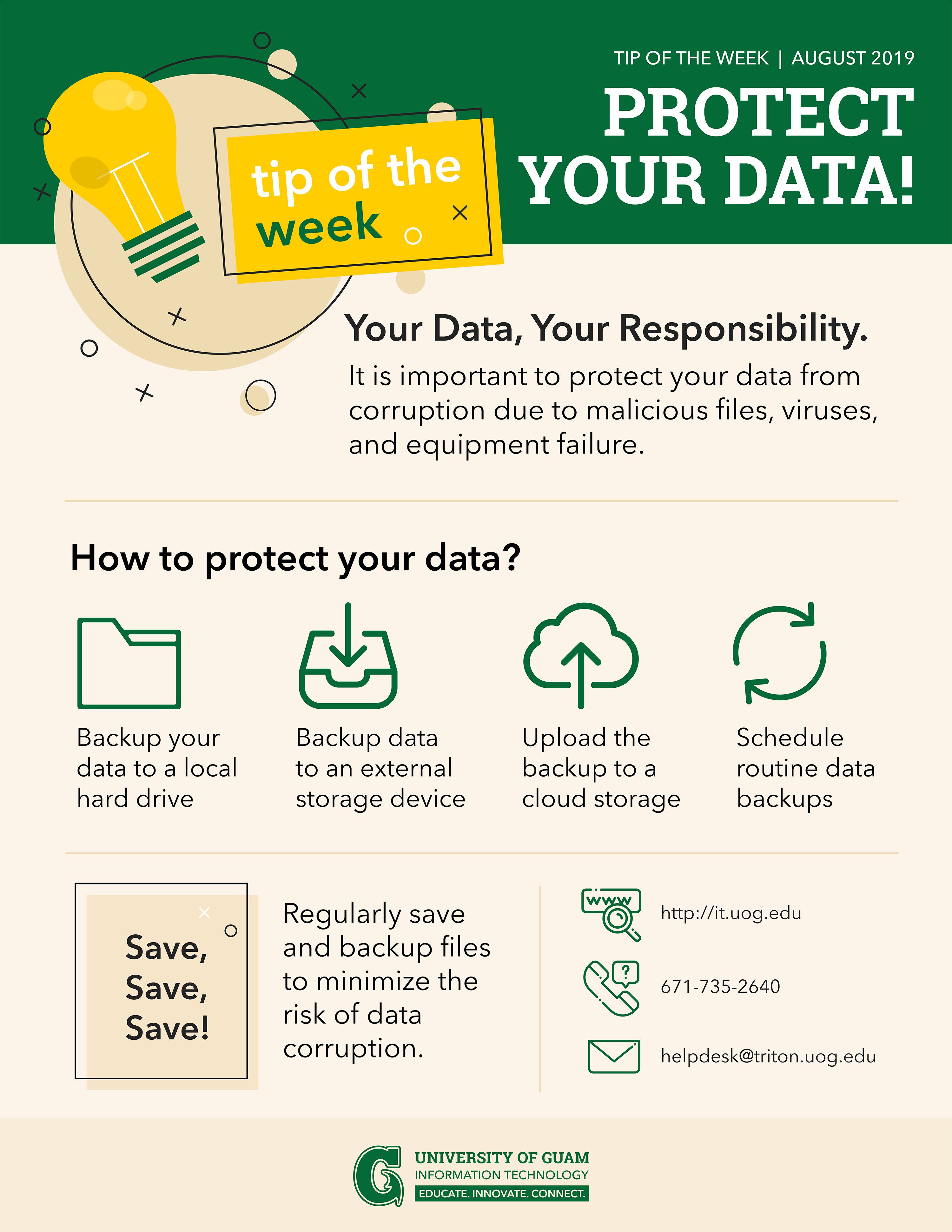 Cybersecurity Tip Of The Week Protect Your Data University Of Guam