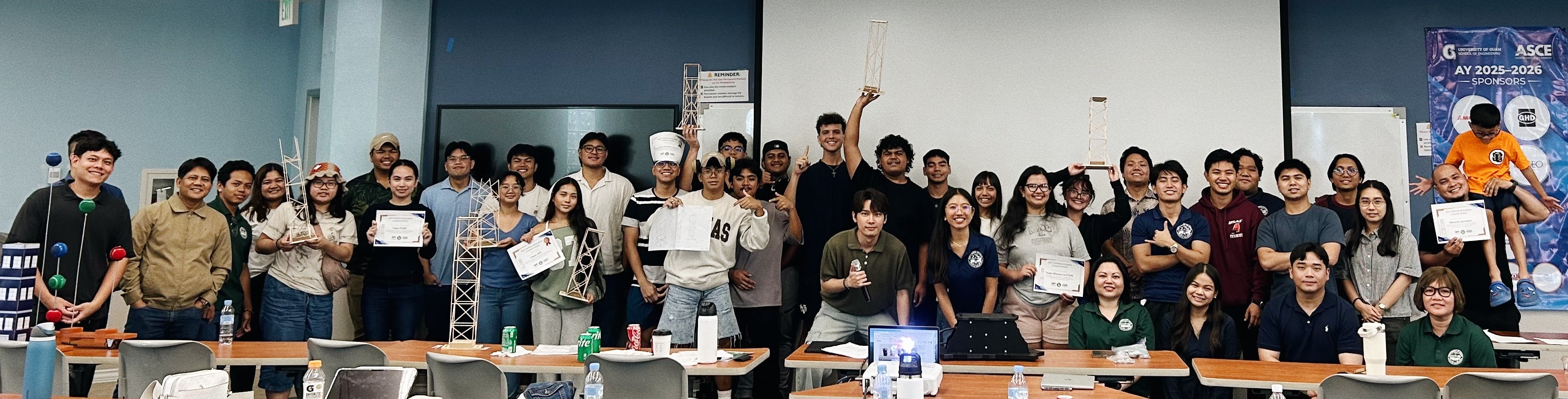 Group photo at the Third Annual Tower Building Competition. Group photo at the Third Annual Tower Building Competition.