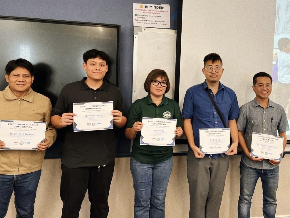 Judges (From left to right: Dr. Ernesto Guades, Mr. Christian Jaleco, Ms. Myla Perito, Dr. Rui Zeng, Dr. Phuong Tung Hoang) Judges (From left to right: Dr. Ernesto Guades, Mr. Christian Jaleco, Ms. Myla Perito, Dr. Rui Zeng, Dr. Phuong Tung Hoang)
